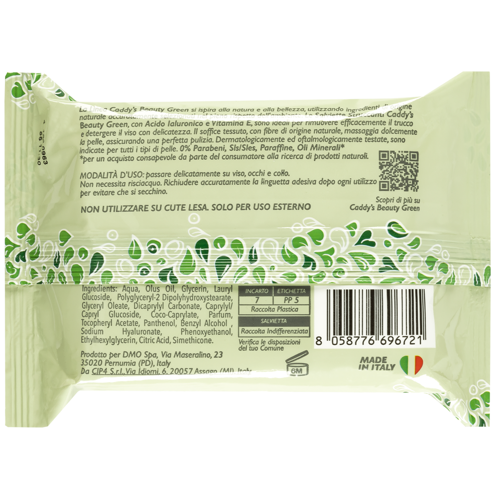 Caddy&rsquo;s Beauty Green Salviette Struccanti 20pz, , large