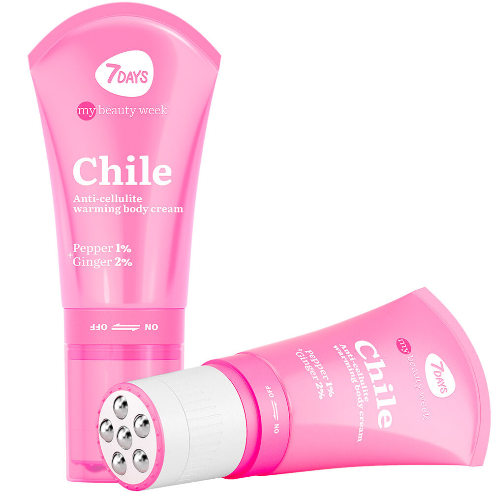 7Days Crema Anticellulite Chile Hot con Rullo Massaggiante 3D 130 ml, , large