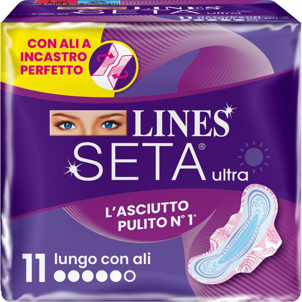 Lines Seta Ultra Lungo 11 Assorbenti, , large