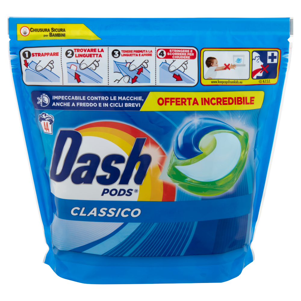 Dash Pods Detersivo Lavatrice Classico 44 Pezzi - -