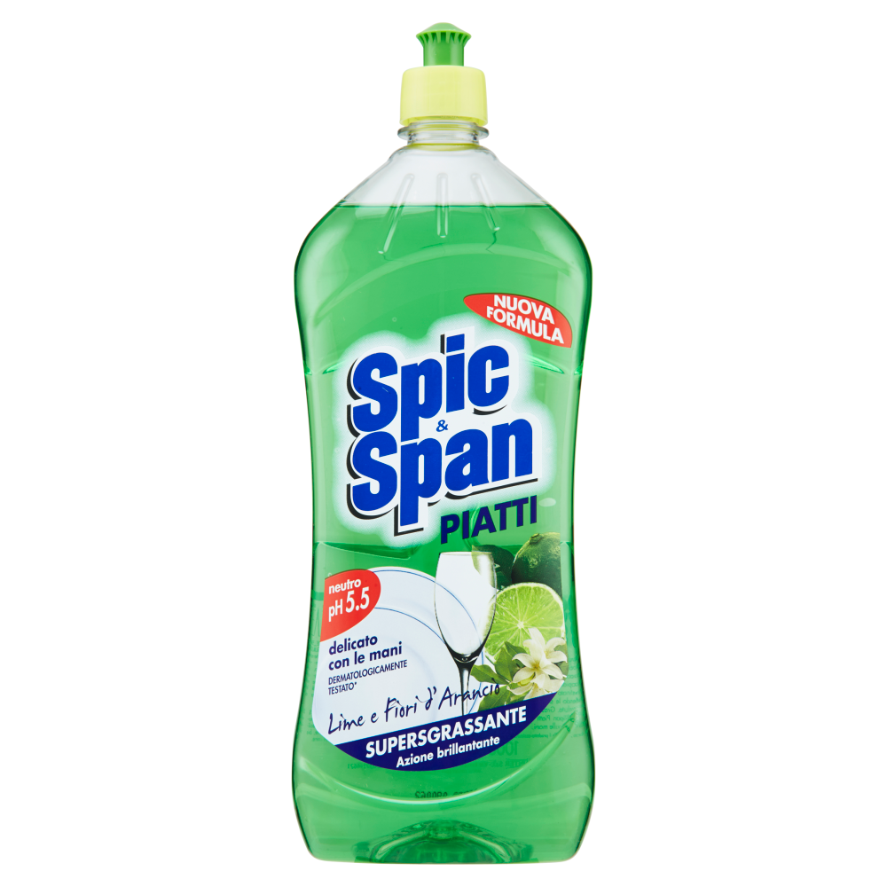 Spic & Span Detersivo Piatti Lime e Fiori d'Arancio 1000 ml, , large