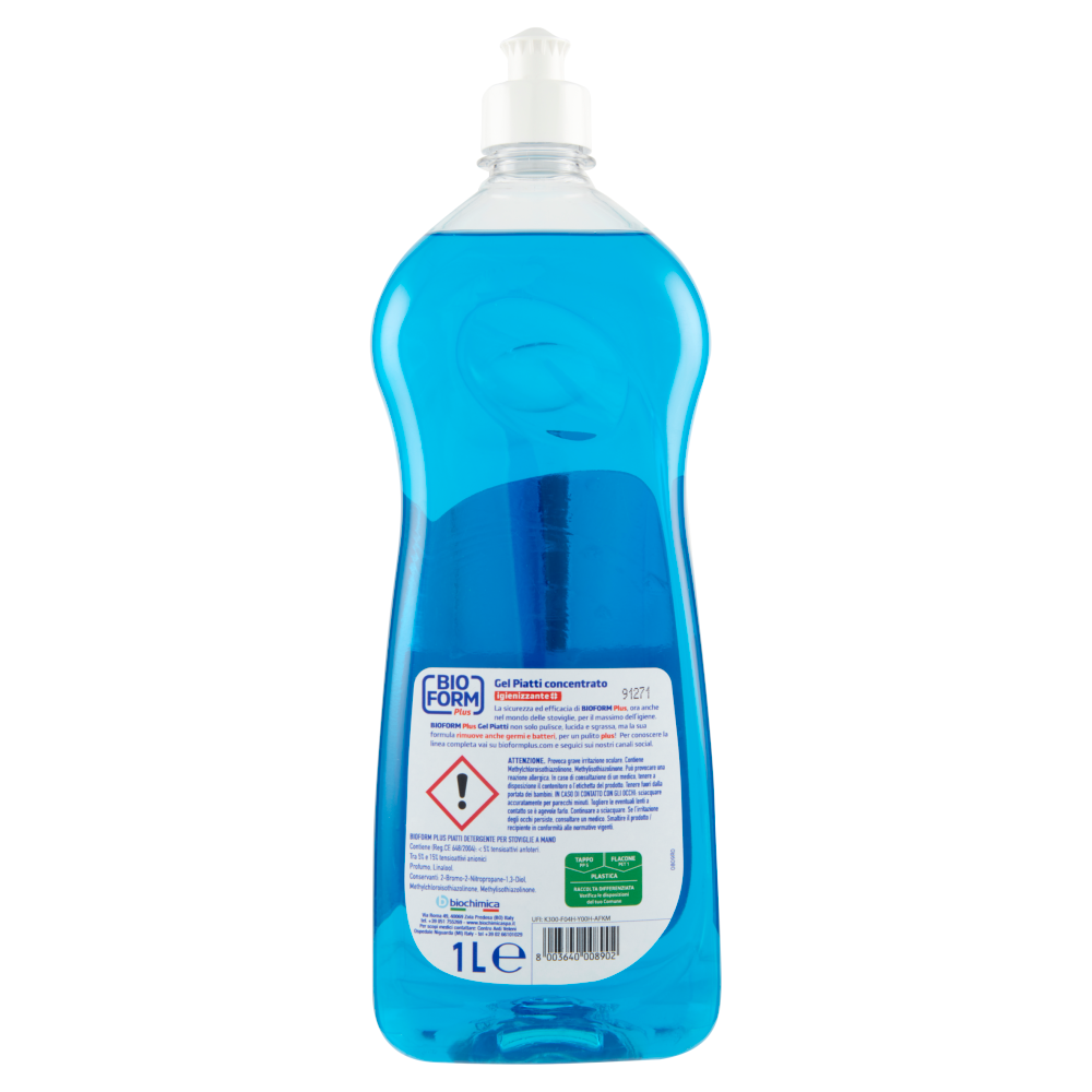 Bioform Plus Gel Piatti Concentrato Igienizzante 1000 ml, , large