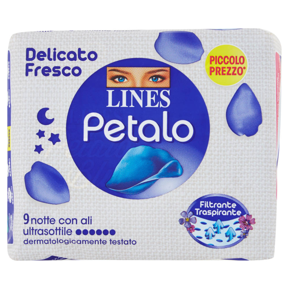 Lines Petalo Notte con Ali 9 Assorbenti - -