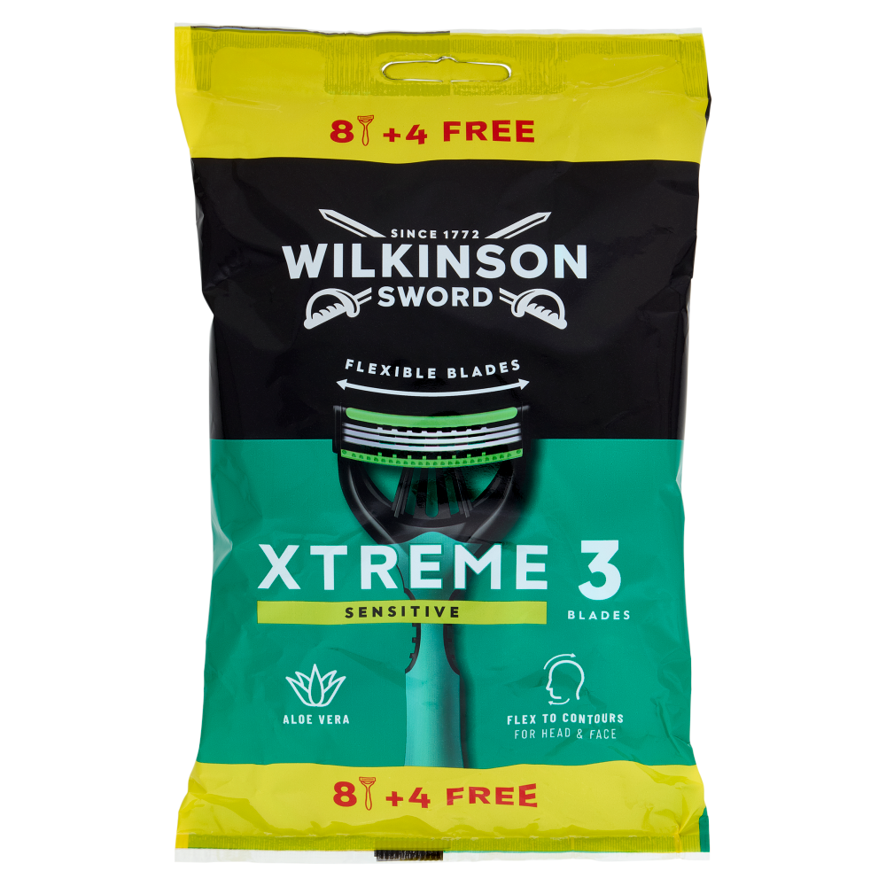 Wilkinson Sword Rasoio Usa&Getta Xtreme 3 Sensitive 8+4 - -