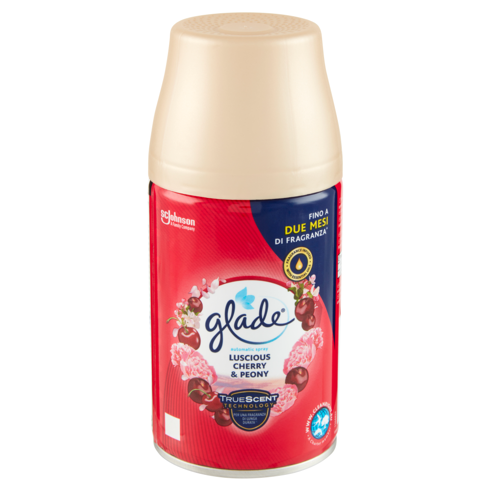 Glade Automatic Spray Ricarica, Profumatore per Ambienti, Fragranza Luscious Cherry & Peony - -
