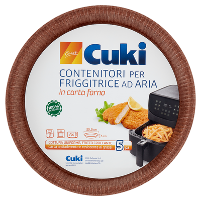 Cuki Cuoce Contenitori per Friggitrice ad Aria in Carta Forno 5 Pezzi