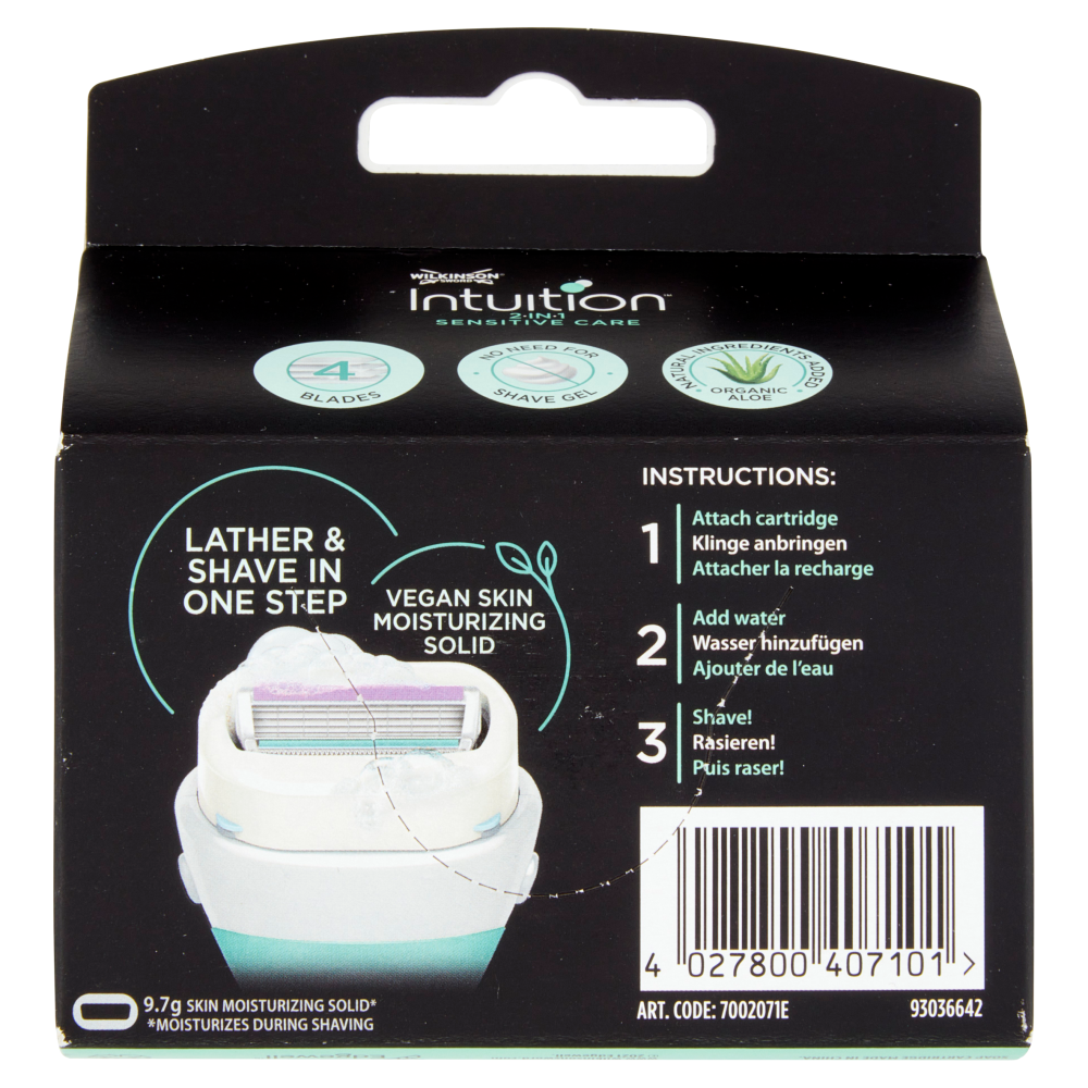 Wilkinson Sword Intuition 2in1 Sensitive Care Lame 3 Pezzi, , large