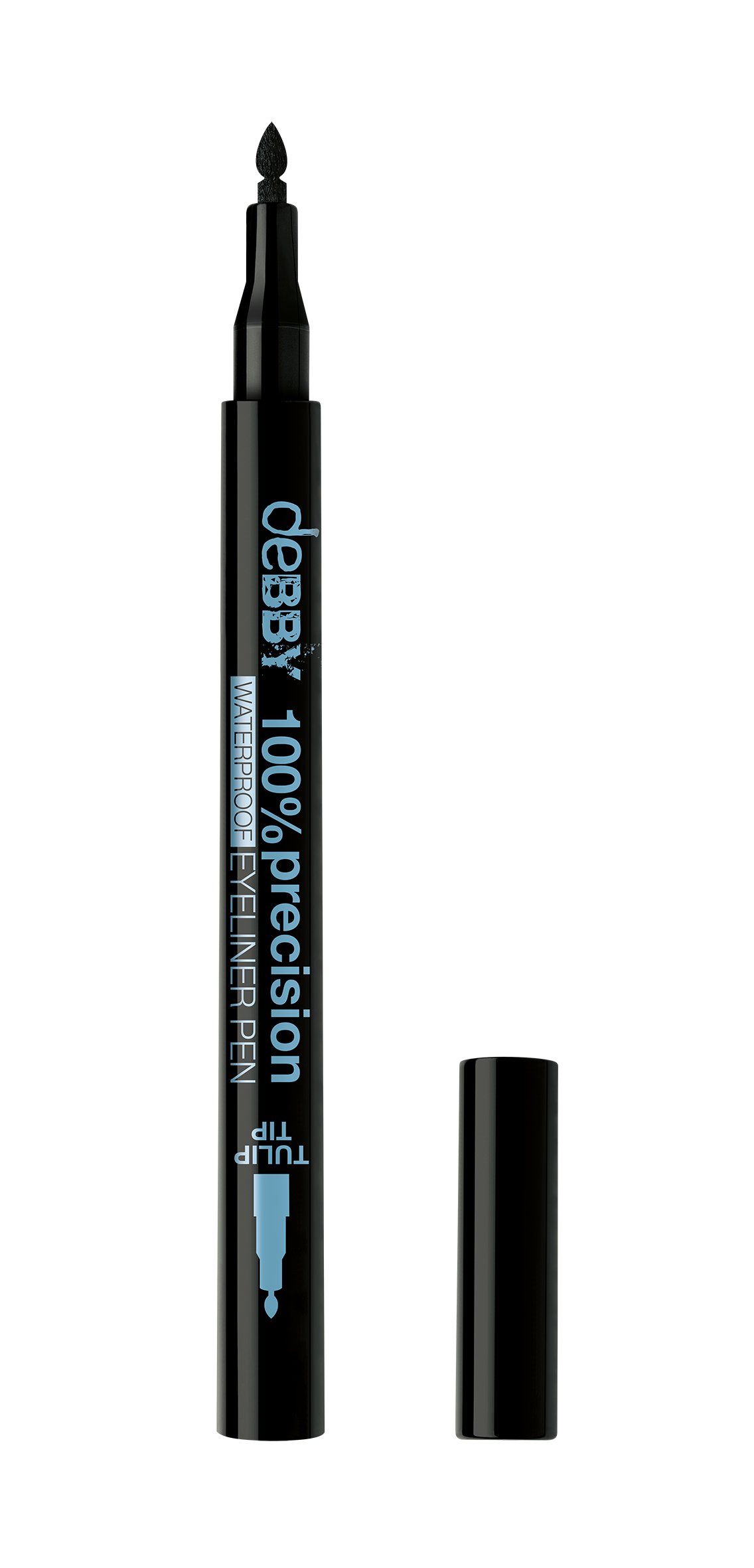Debby Eyeliner Pen Waterproof Black Tulip Tip - -
