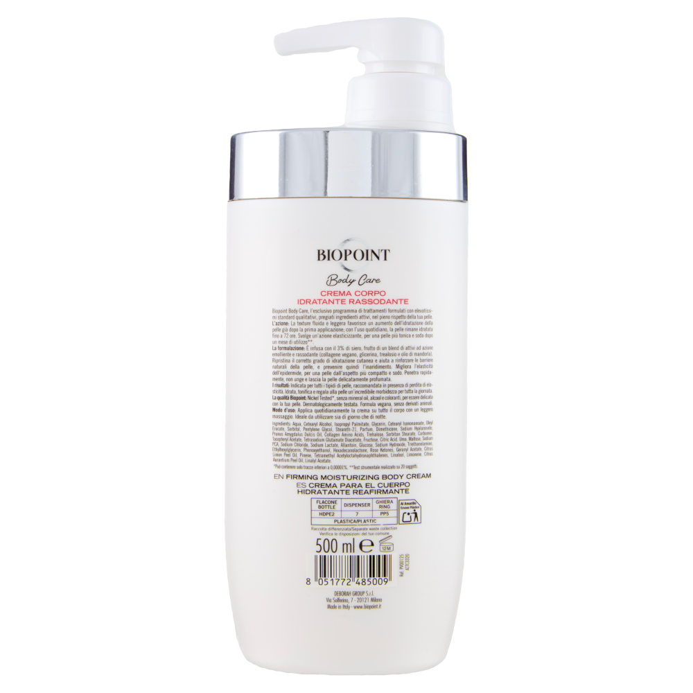 Biopoint Body Care Collagene Crema Corpo Idratante Rassodante 500 ml, , large