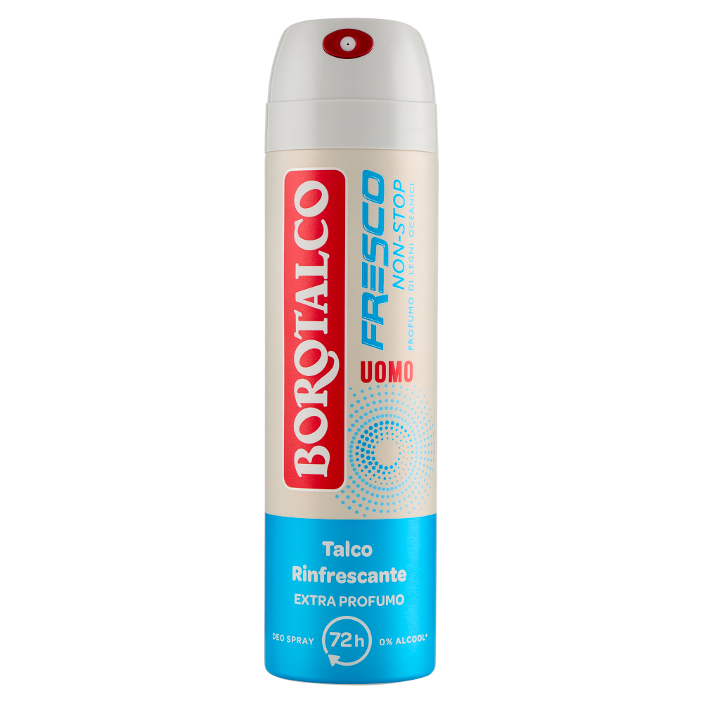 Borotalco Uomo Fresco Non-Stop Profumo di Legni Oceanici Deodorante Spray 150 ml, , large