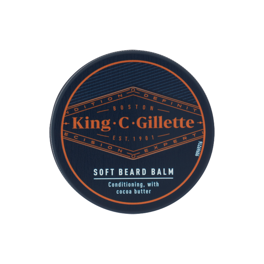 Gillette King C. Balsamo Delicato da Barba con Burro di Cacao, Olio di Argan, Burro di Karité 100 ml - -