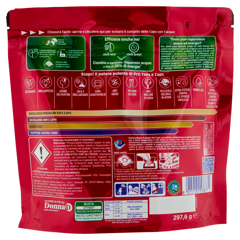 Pril Excellence Premium 5in1 Caps 16 Pezzi, , large