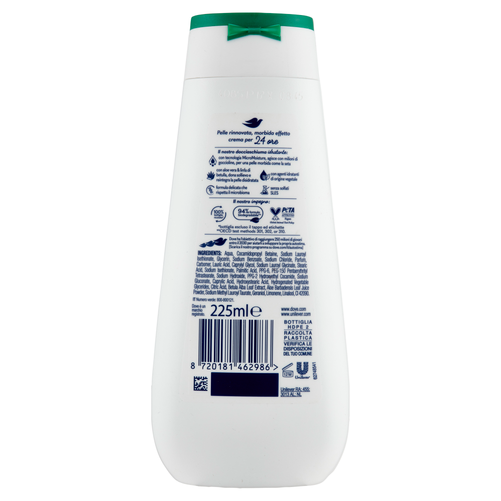 Dove Advanced Care Docciaschiuma Aloe & Linfa di Betulla 225 ml, , large