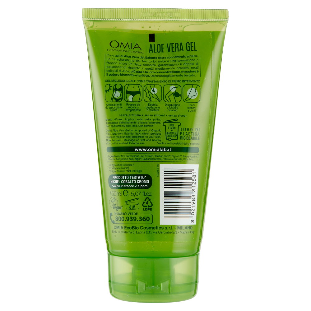 Omia Laboratori Ecobio Aloe Vera Gel 98% Concentrato Milleusi 150 ml, , large