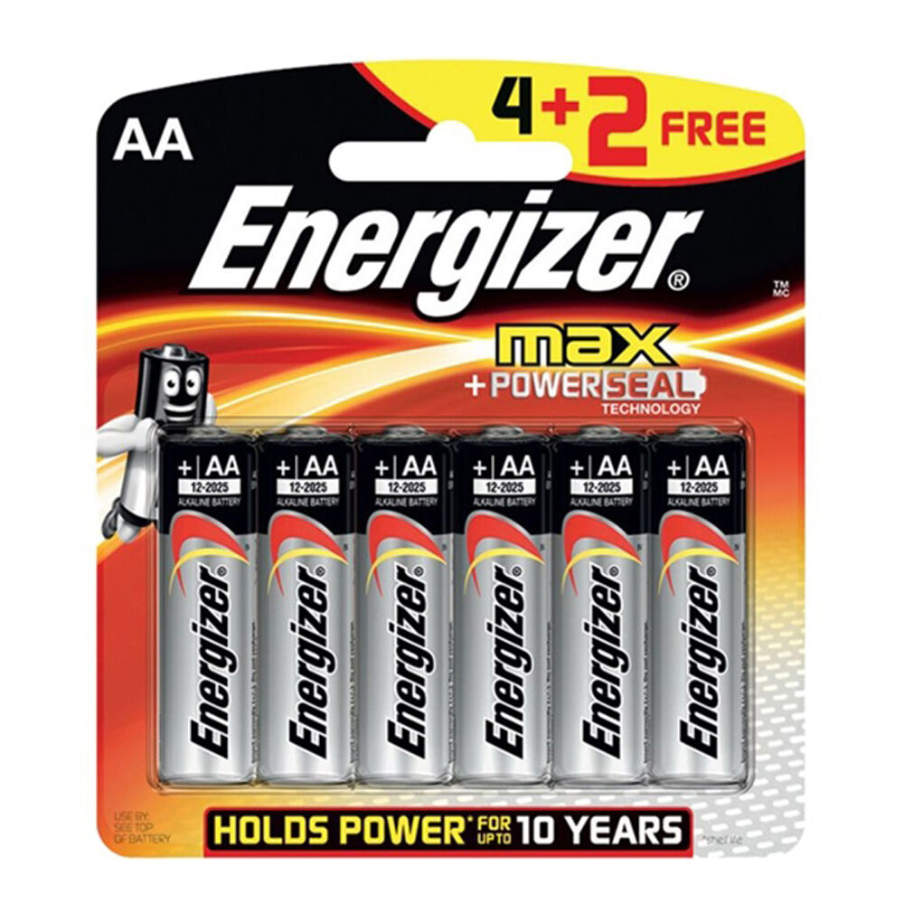 Energizer Max AA Stilo 6 Batterie, , large image number null
