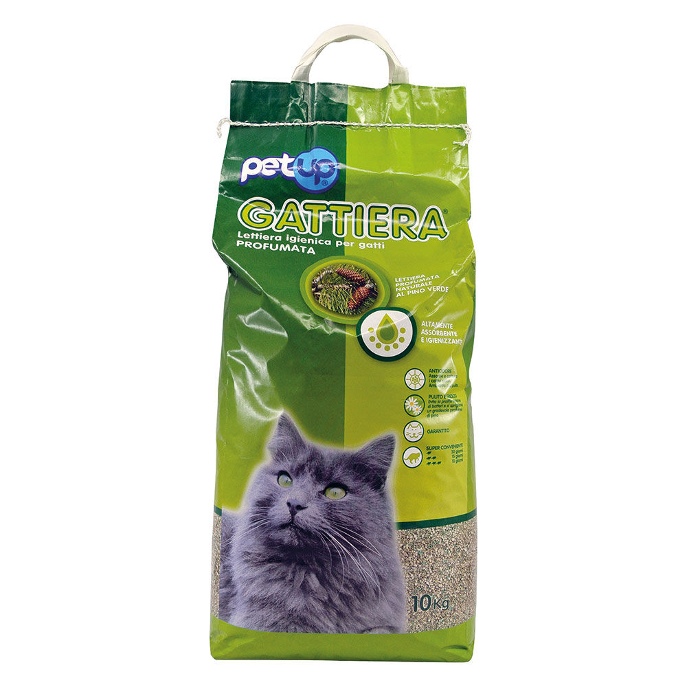 Petup Lettiera Assorbente Profumata al Profumo di Pino Verde per Gatti 10 Kg - -