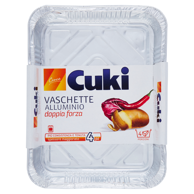 Cuki Vaschette in Alluminio 4 Pezzi