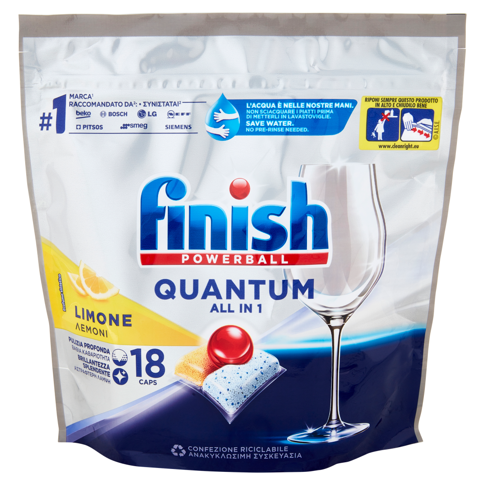 Finish Quantum All In One Lemon Lavastoviglie 18 Caps - -