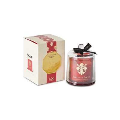 EDG Candela Profumata Goldlily Moroccan Amber con Cupola in Vetro 140g	