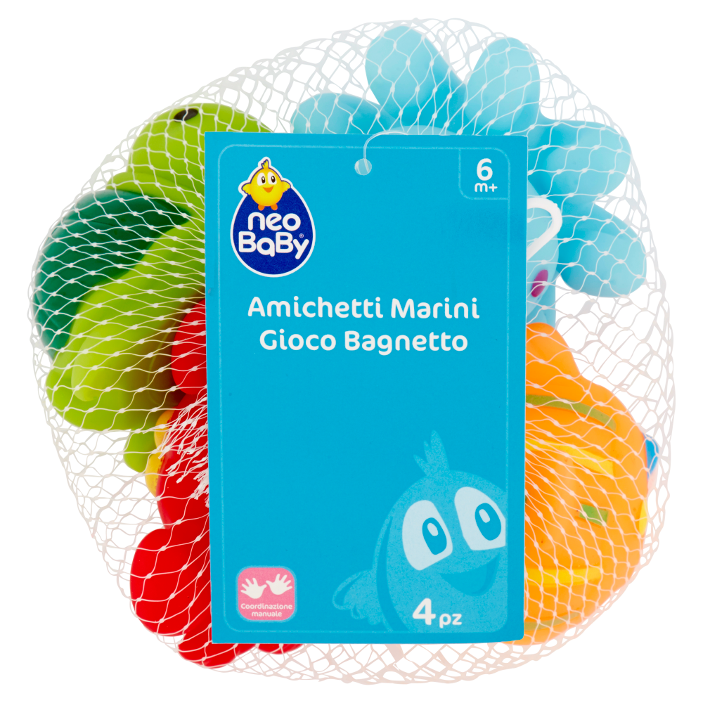 Neo Baby Amichetti Marini Gioco Bagnetto 6m+ 4 Pezzi,  Neo Baby Amichetti Marini Gioco Bagnetto 6m+ 4 Pezzi, , large