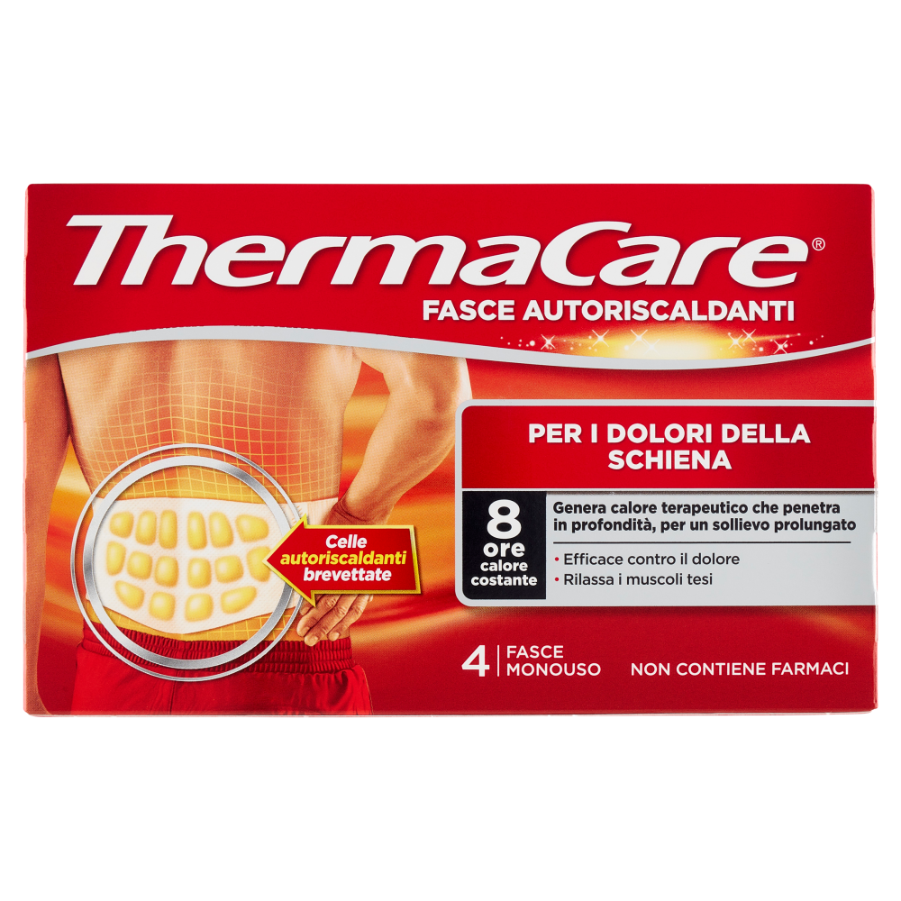 ThermaCare Fasce Autoriscaldanti per i Dolori della Schiena 4 Pezzi - -