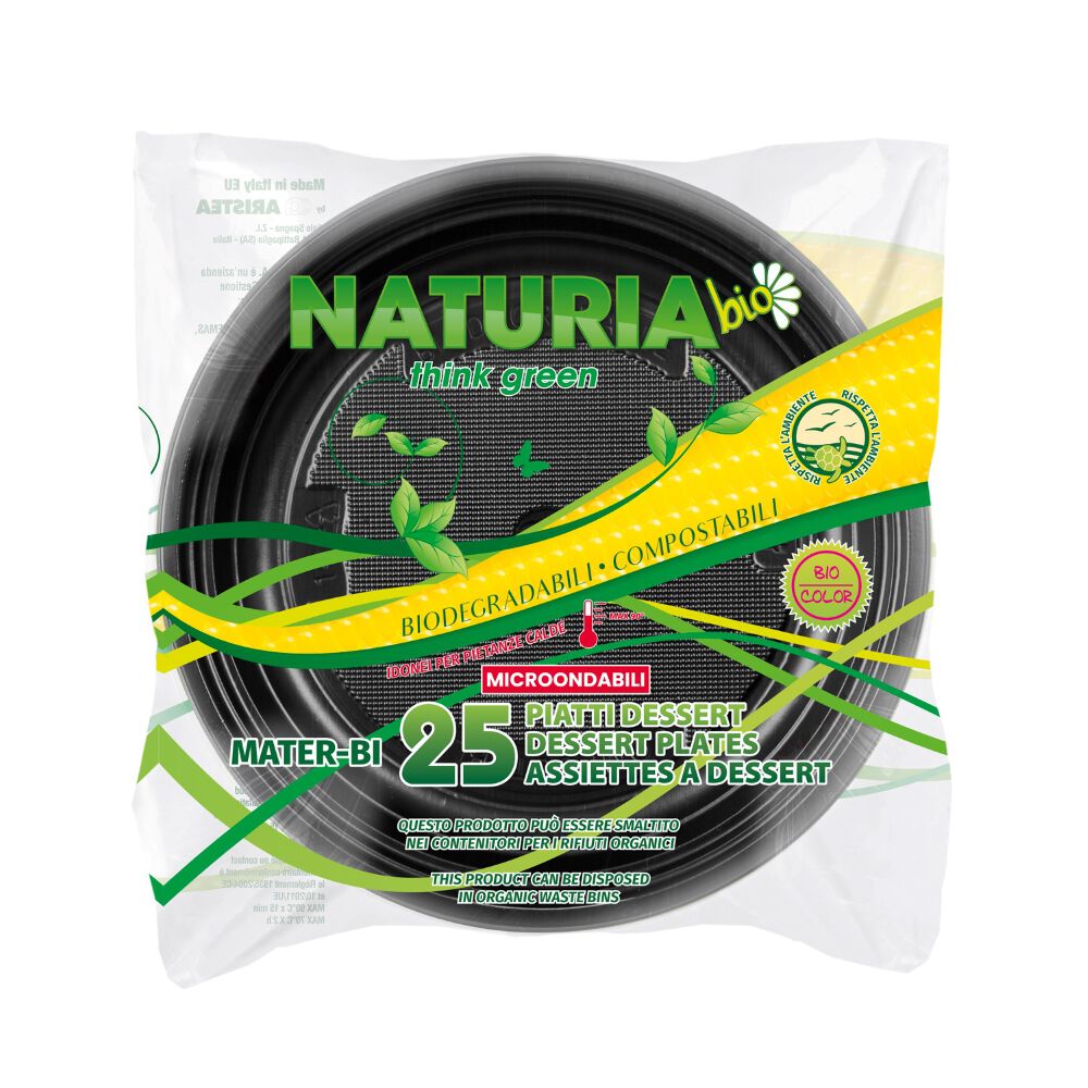 Aristea Natura Bio Piatti Neri 25 Pezzi , , large