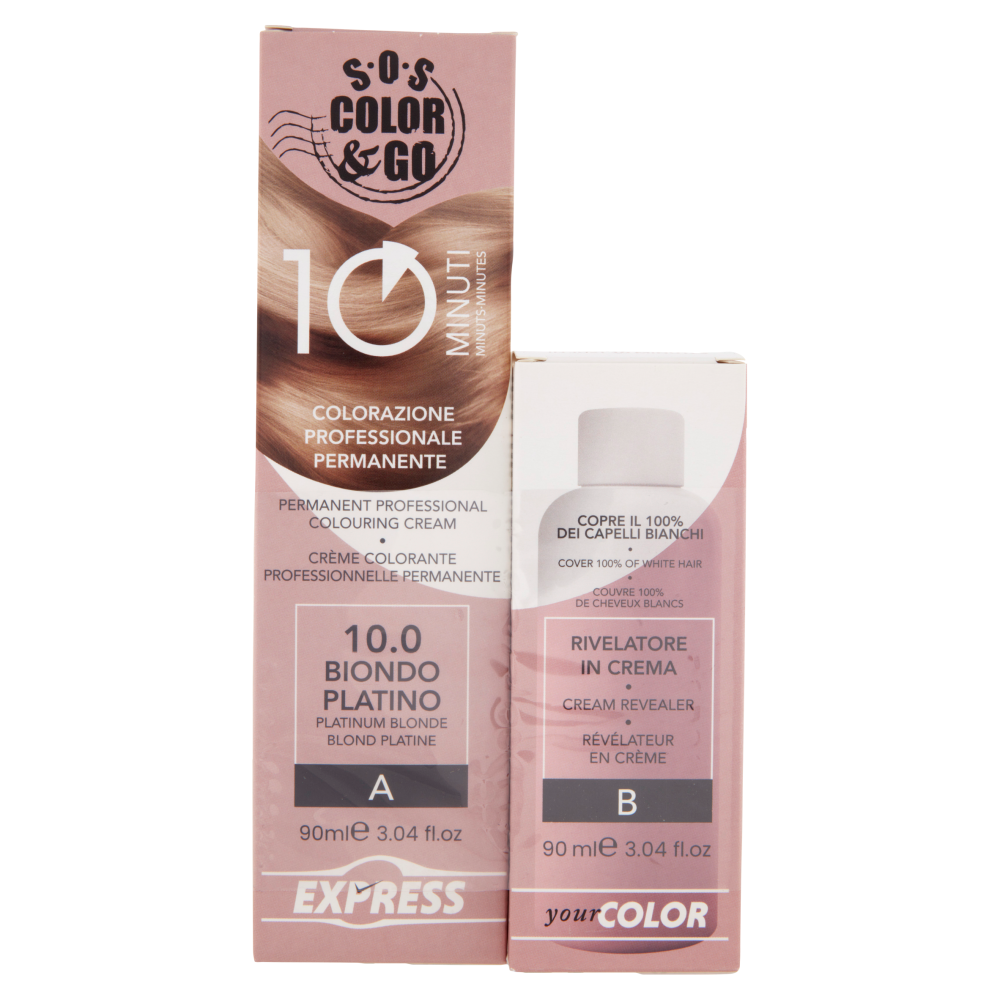 Alama SOS Colorazione Permanente e Rivelatore in Crema 10.0 Biondo Platino 90ml - -