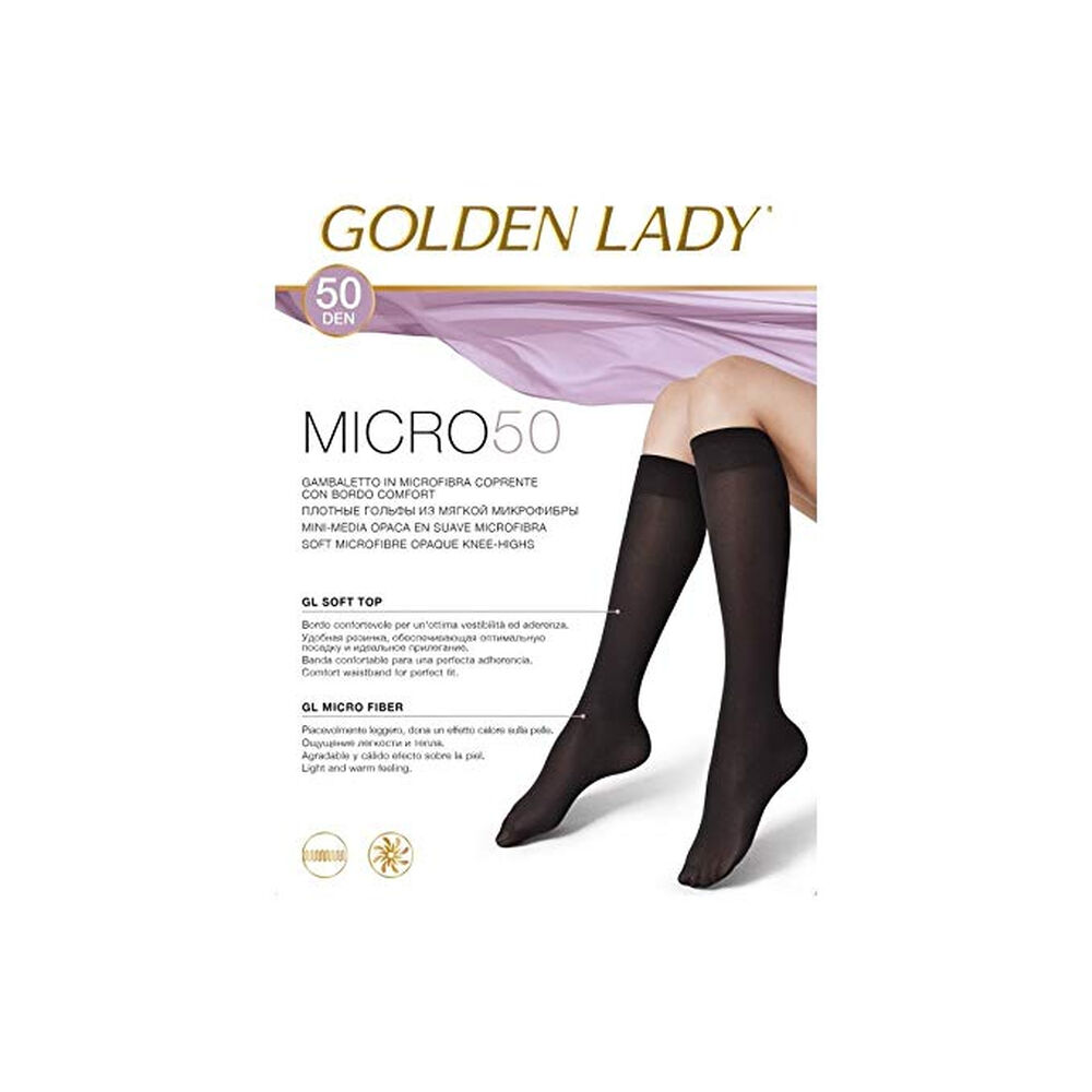 Golden Lady Gambaletto Microfibra Nero 50 Denari, , large