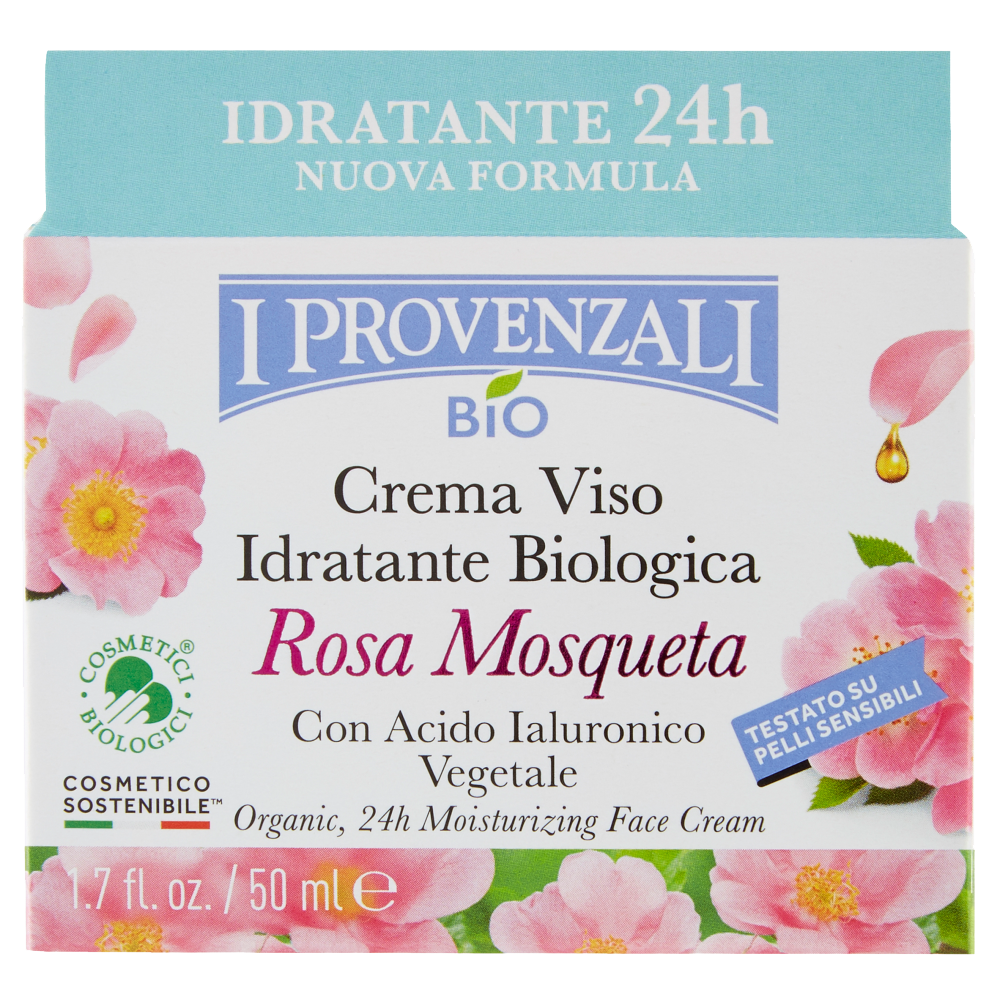I Provenzali Bio Crema Viso Idratante Biologica Rosa Mosqueta 50 ml, , large