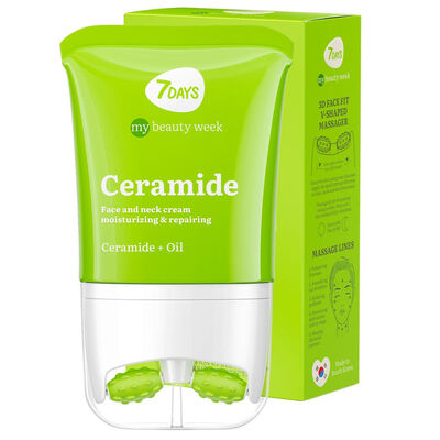 7Days Crema Viso Idratante Anti-age con Ceramide e Roller Massaggiatore 80 ml