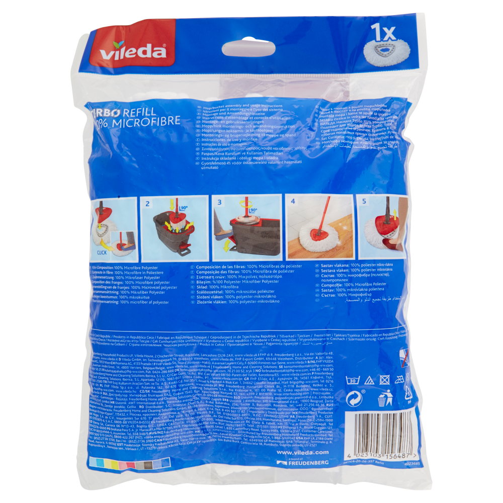 Vileda Turbo Refill 100% Microfibre, , large