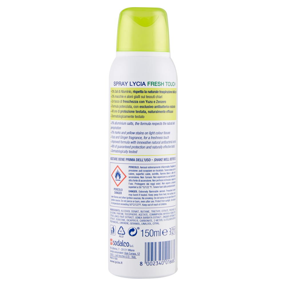 Lycia Nature Fresh Touch Deodorante Spray 150 ml, , large