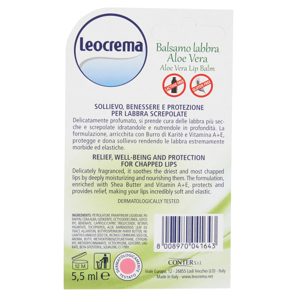 Leocrema Lip Balm Aloe Vera 5,5 ml, , large