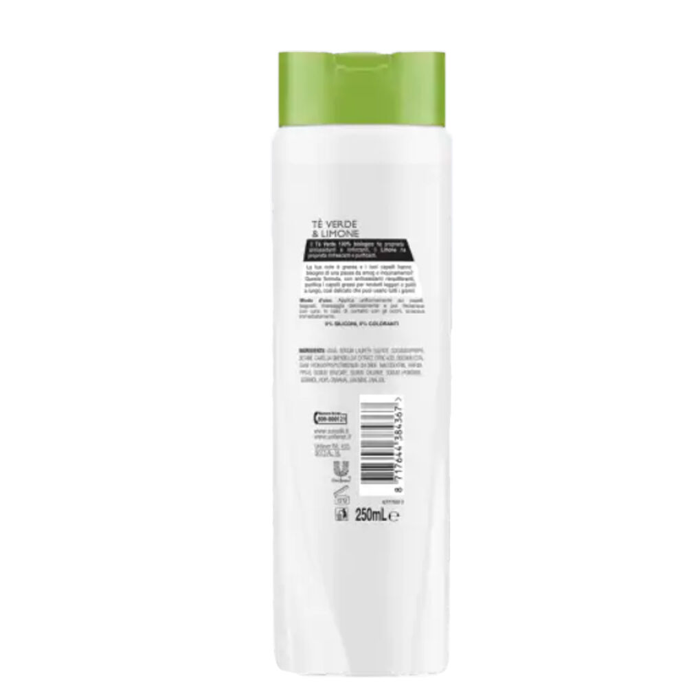 Sunsilk Ricarica Naturale Shampoo Tè Verde & Limone 250 ml, , large