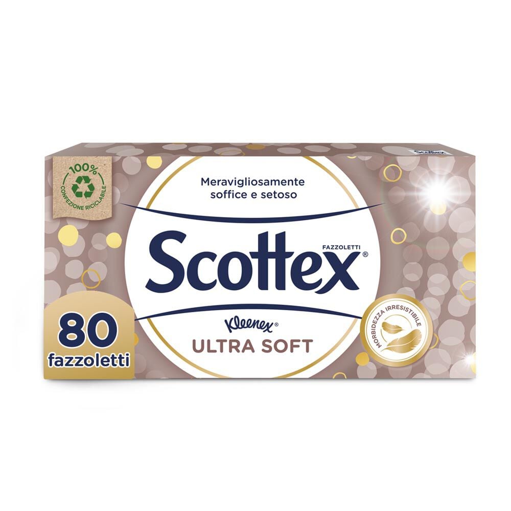 Scottex Ultra Soft Box Fazzoletti Box da 80 Fazzoletti, , large