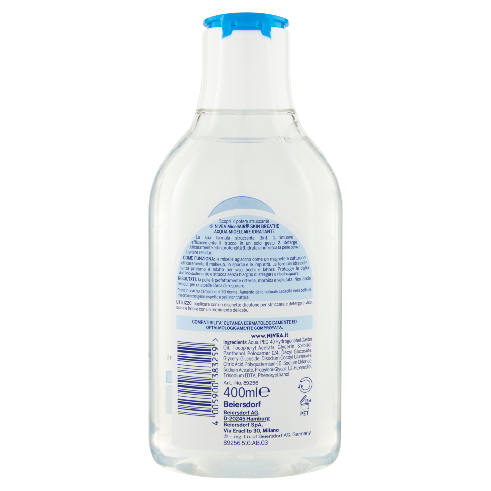 Nivea MicellAir Acqua Micellare Idratante 400 ml, , large