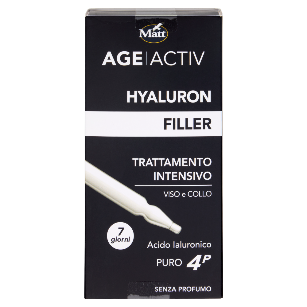 Matt Age Activ Trattamento Urto Rimpolpante Viso Acido Ialuronico Puro 4P 7 X 2 Ml - --image