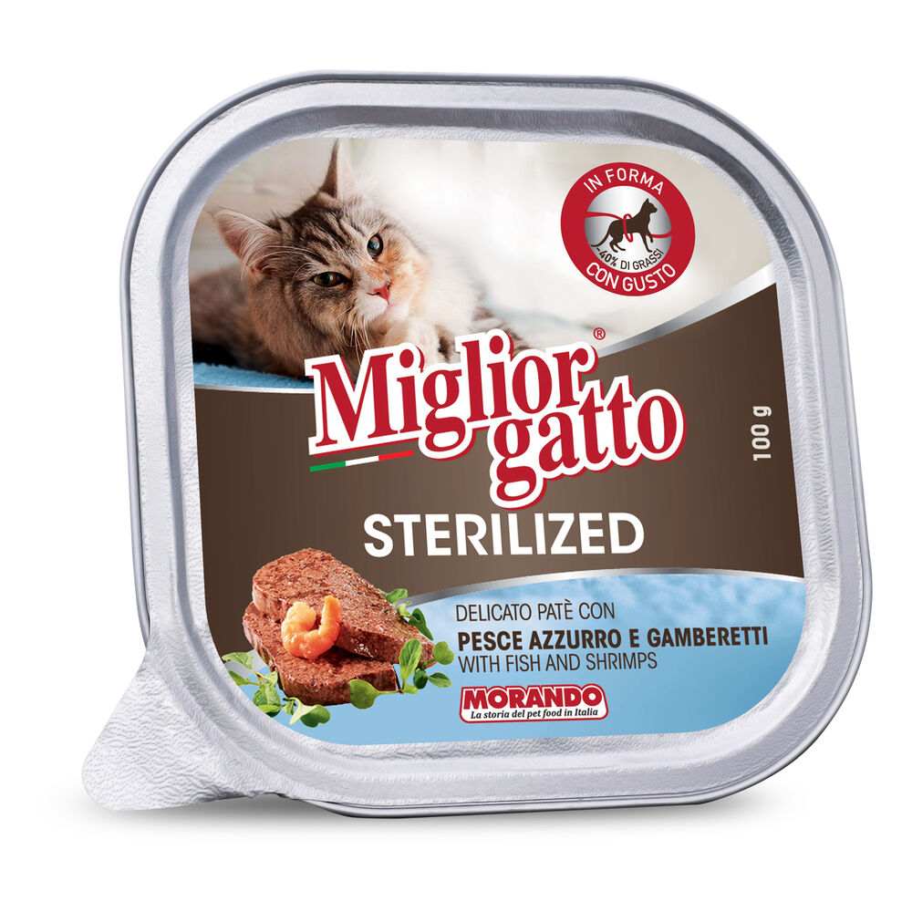 Migliorgatto Sterilized Pesce Azzurro e Gamberetti 100 g, , large