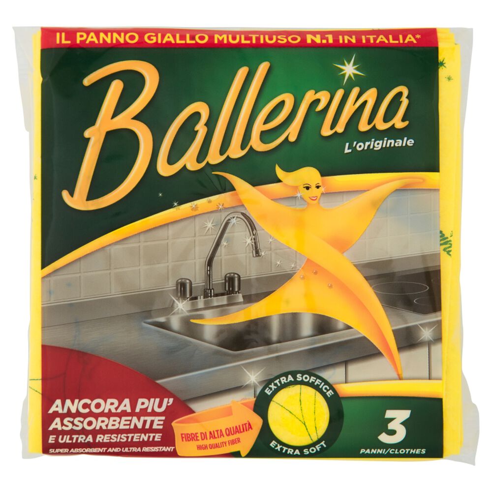 Vim Ballerina Panno Giallo 3 Pezzi, , large