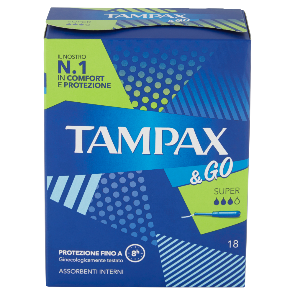 Tampax &Go Super 18 Tamponi, , large