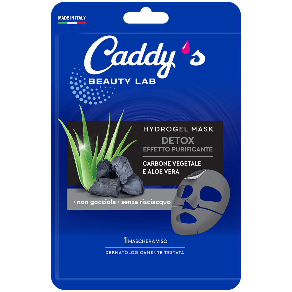 Caddy's Maschera Viso Hydrogel Purificante Carbone Vegetale e Aloe Vera 1 Pezzo, , large