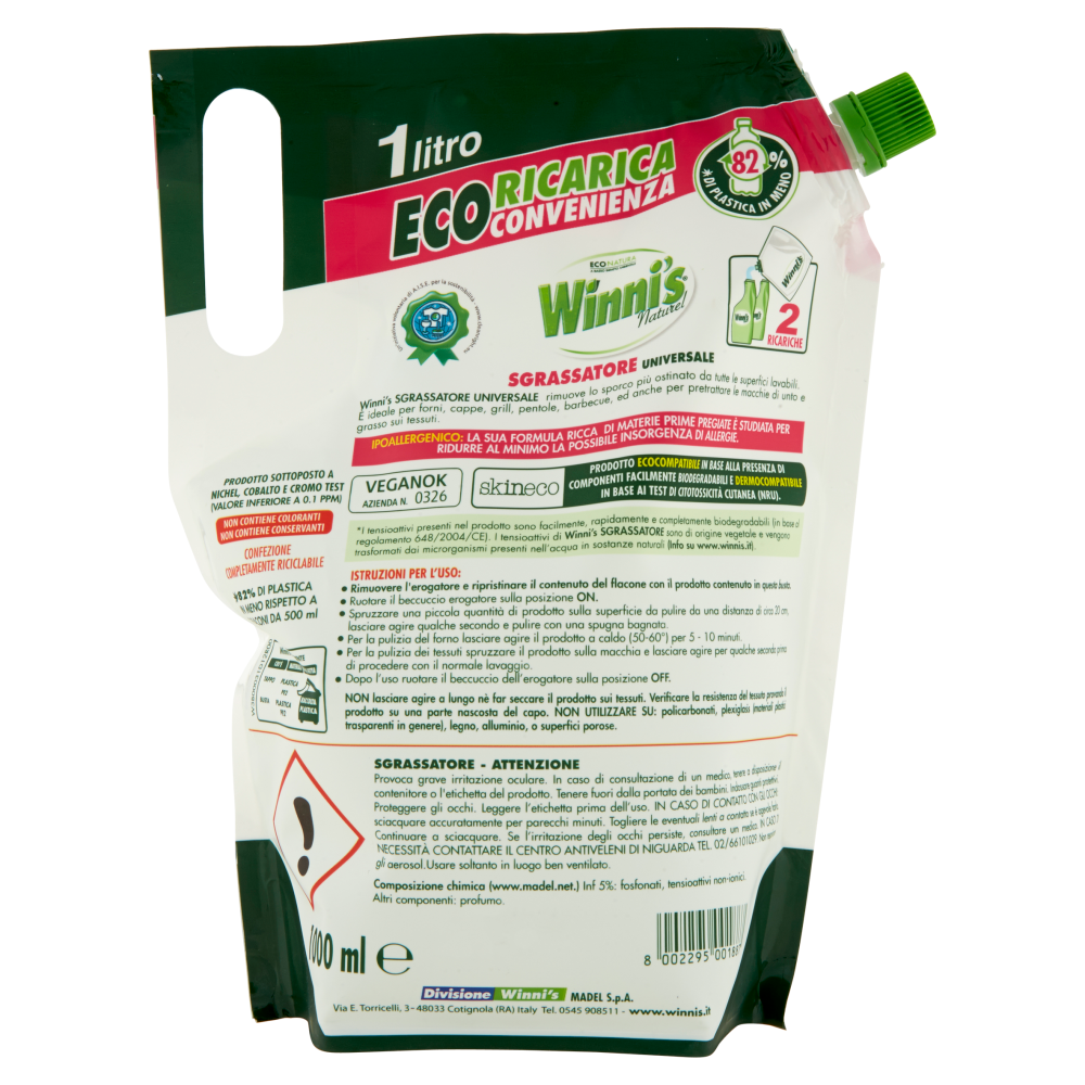 Winni's Naturel Sgrassatore Ecoricarica 1000 ml, , large