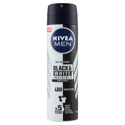 Nivea Men Black & White Invisible Original Deodorante Uomo Spray 150 ml