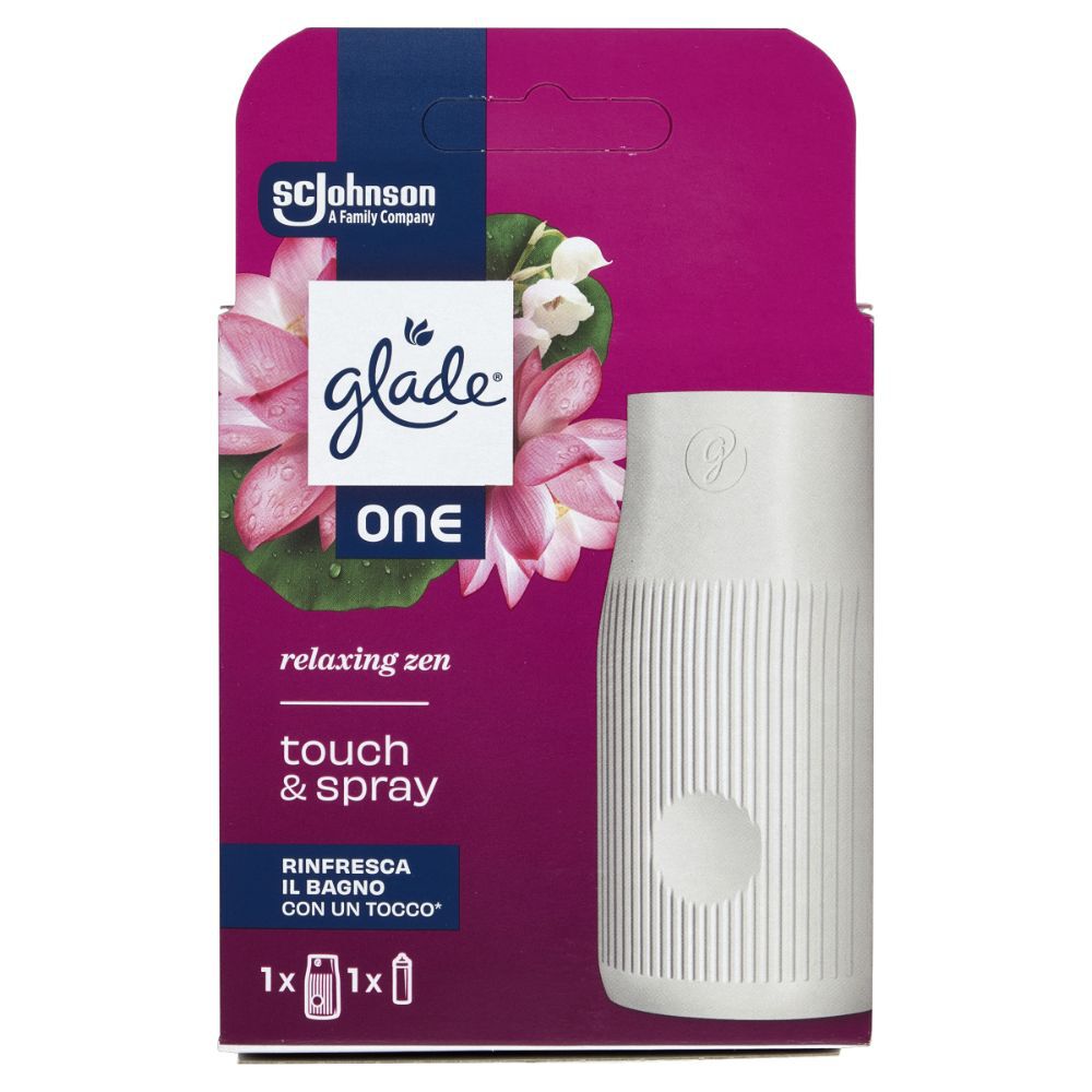 Glade ONE Touch&Spray Profumatore per Ambienti 1 Base + 1 Ric Relaxing Zen 10 ml, , large