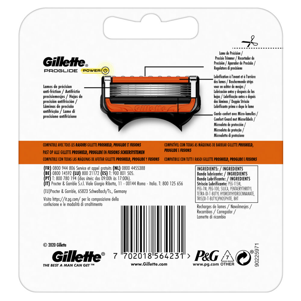 Gillette Fusion Proglide Power Ricarica 4 Pezzi, , large