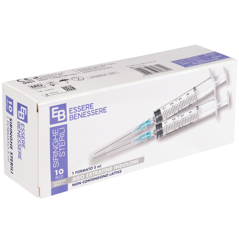 Essere Siringhe Sterili Monouso 5ml 10 Pezzi	, , large