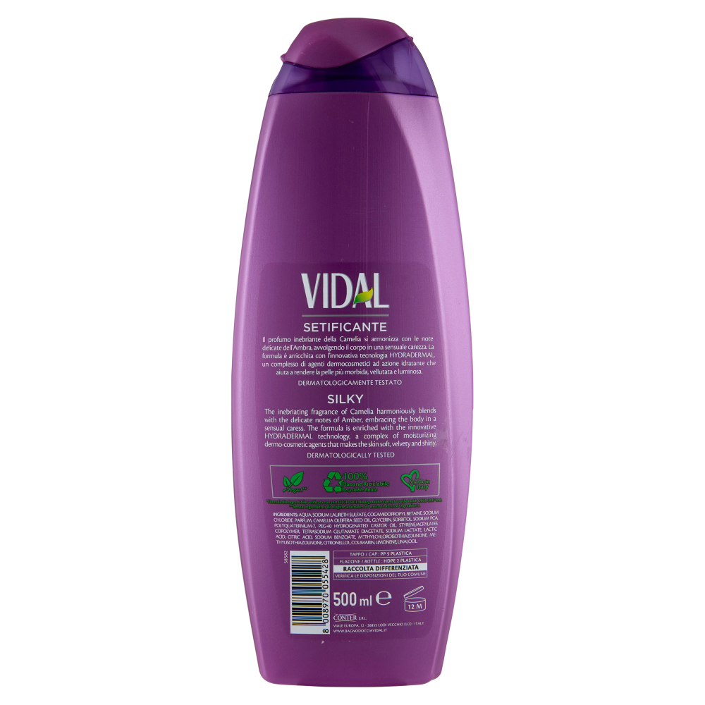 Vidal Sensual Touch Bagnodoccia Setificante Camelia e Ambra 500 ml, , large