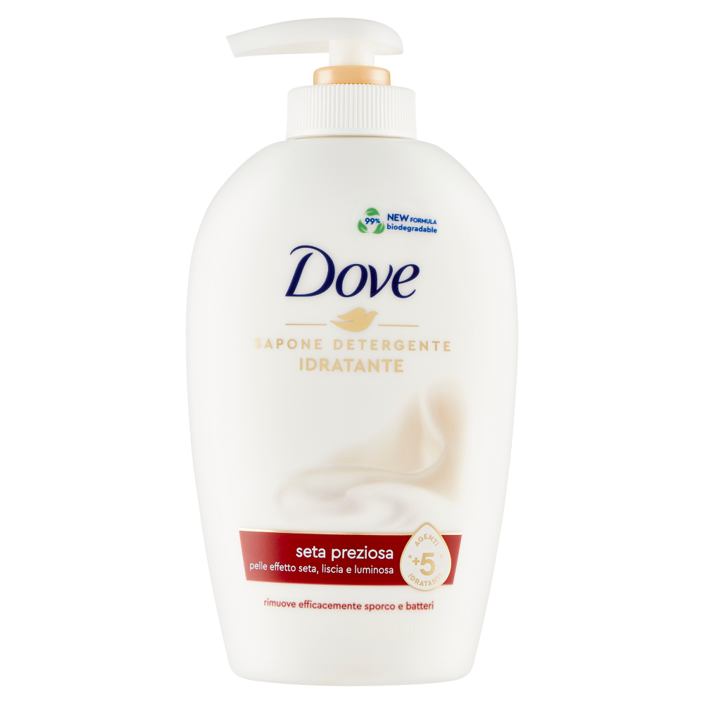 Dove Sapone Detergente Idratante Seta Preziosa 250 ml, , large