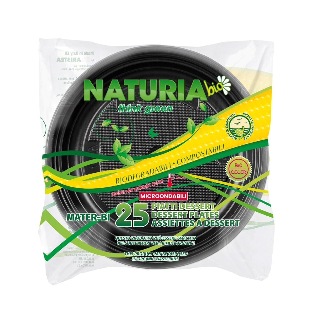 Aristea Natura Bio Piatti Neri 25 Pezzi , , large