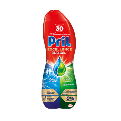 Pril Excellence Duo Gel Sciogli Grasso 30 Lavaggi